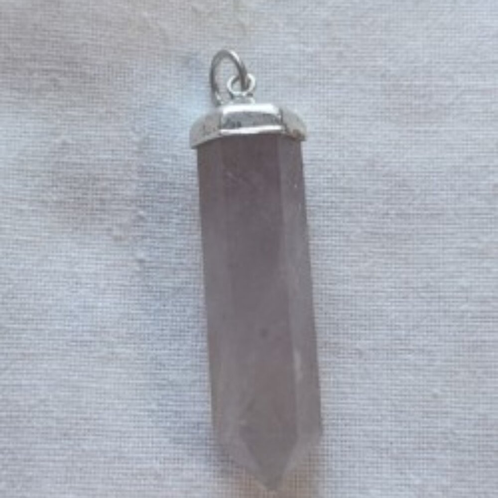 Sterling Silver Rose Quartz Crystal Pendant